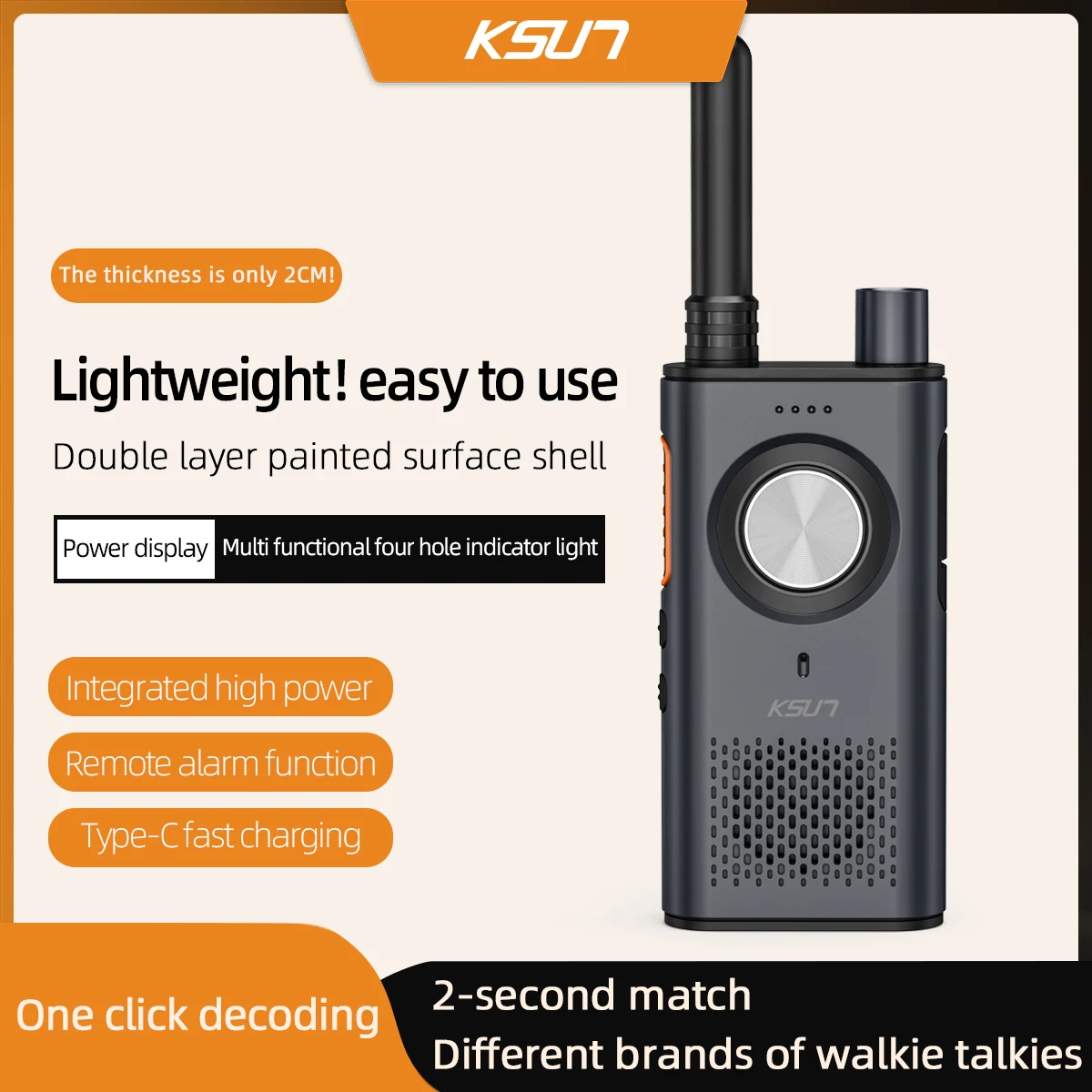 Decoding Copy Frequency Walkie Talkie 1PCS 2 Way Radios Handheld Transceiver Alarm Portable Communication Radio KSUT M8