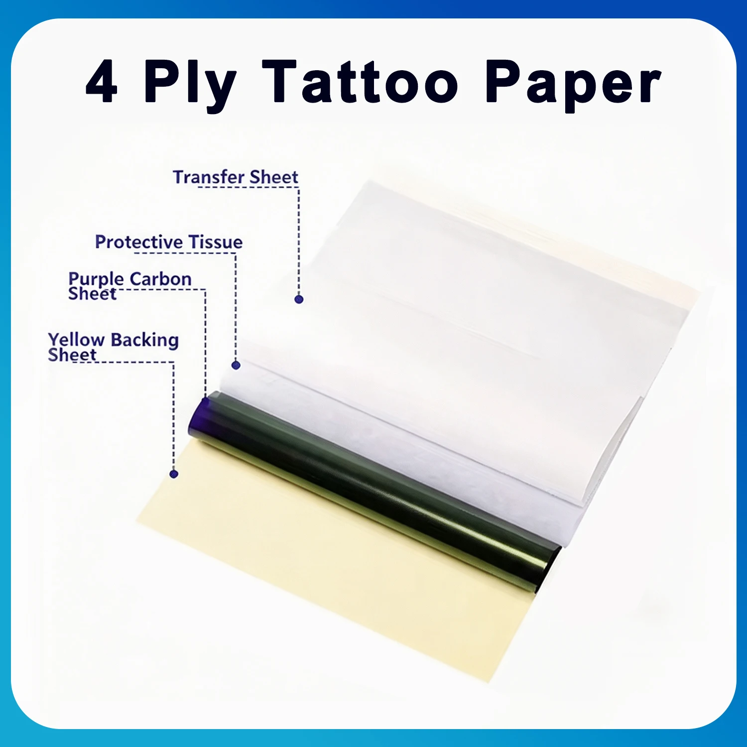M8 Bluetooth Thermal Stencil Printer w/ 50/100pcs A4 Transfer Paper, 4-Layer Tattoo Stencil Copier Kit, Tattooist Supplies