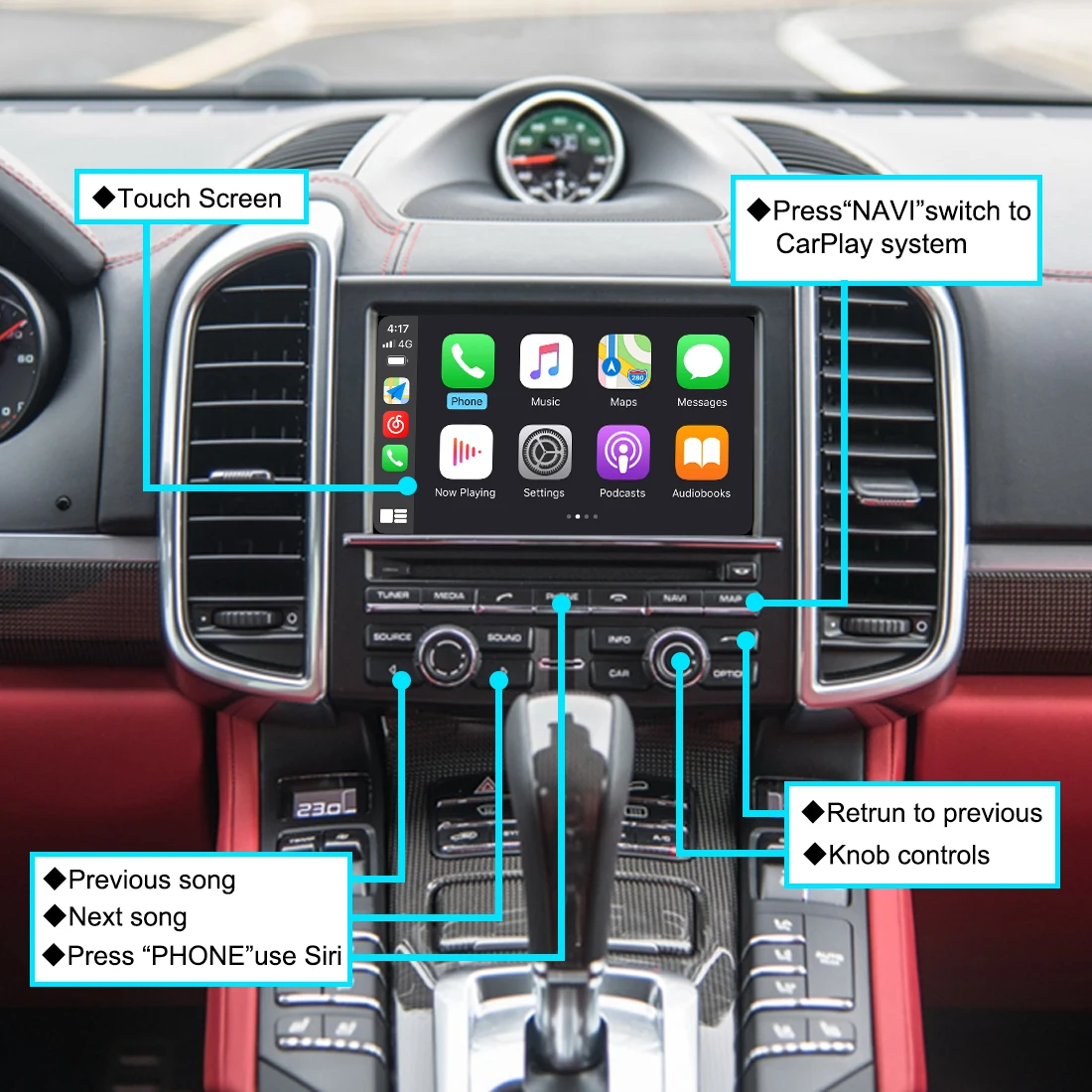 JOYEAUTO Wireless CarPlay Module for Porsche 2009-2018 Cayenne Panamera Macan 911 Bosxter With Android Auto Mirror Link AirPlay