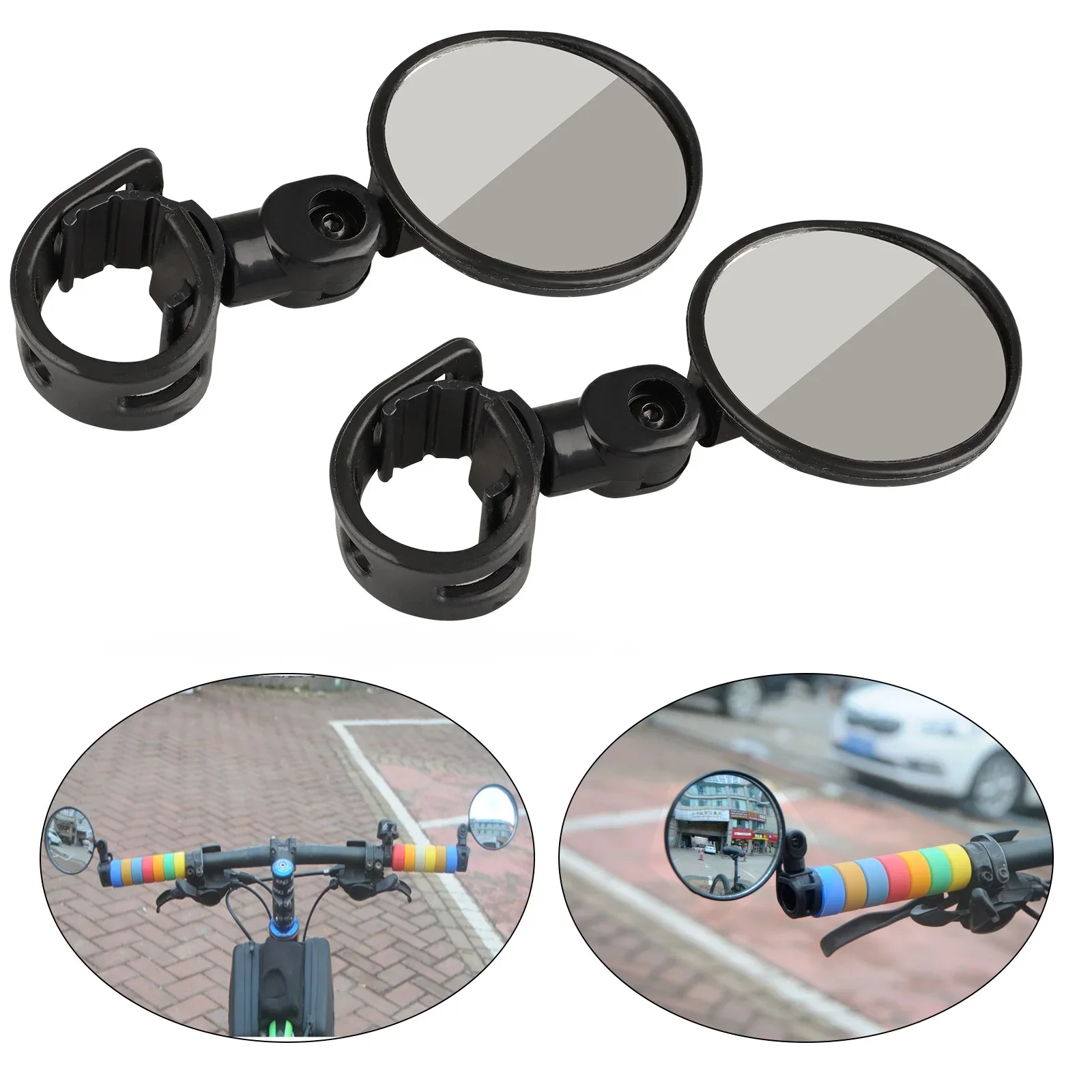AliExpress NONE 2Pcs Universal Bicycle Rearview Mirror Handlebar for Bicycle Motorcycle Side 360 Rotation Adjustable Bike Riding Cycling Mirror
