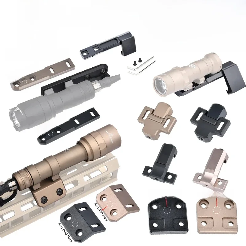 Support de Scout décalé tactique série ARIS Surefir M300 M600, adapté à Mlok Keymod SMR, Base de Rail, support de lampe de poche Airsoft pour chasse
