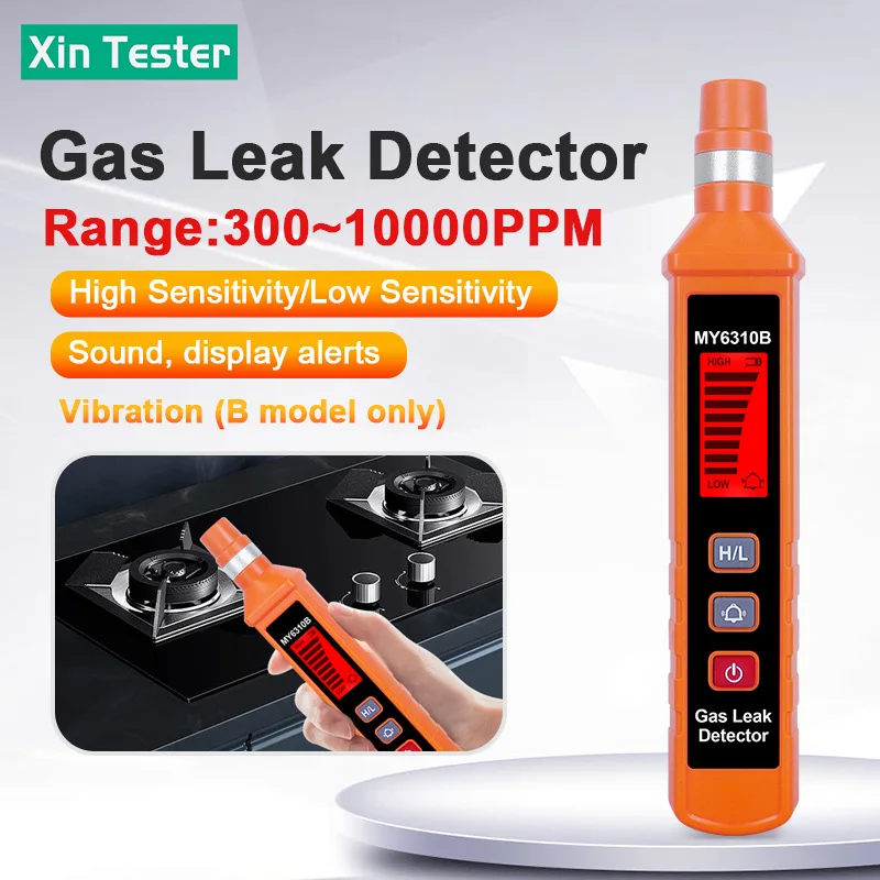 

Xin Tester Combustible Gas Detectors LCD Display Flammable Methane Gas Tester Sound Light Alarm