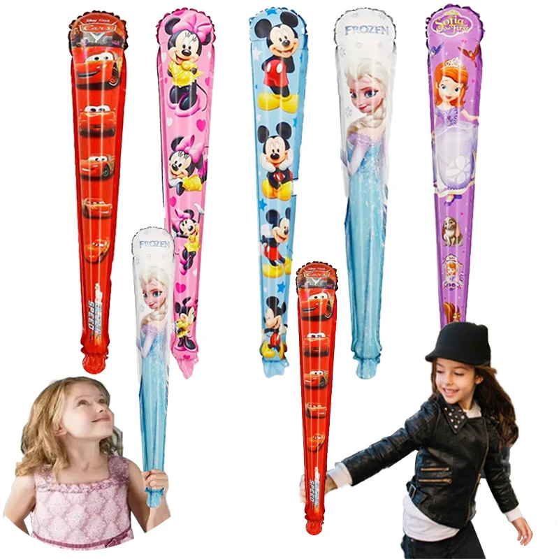 

1/5/10pcs/lot Disney Frozen Princess Maddie Mickey Mouse Minnie Balloons Hand Holding Sticks Party Decor Baby Shower Supplie