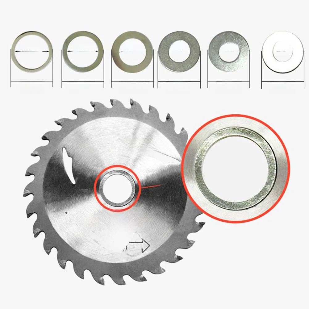 Ensemble d'anneaux de scie circulaire pour lame de scie circulaire, anneau de réduction, bague de Conversion, disque de coupe, joint d'ouverture, adaptateur de trou intérieur 6 pièces
