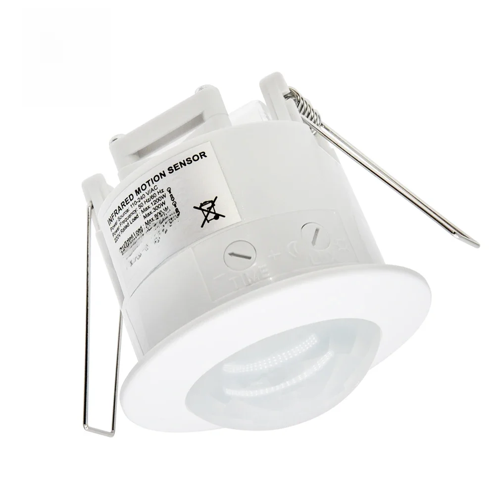 360 degrés 110 220 V/AC plafond monté incrustation PIR capteur de mouvement interrupteur pour lampe à lumière LED