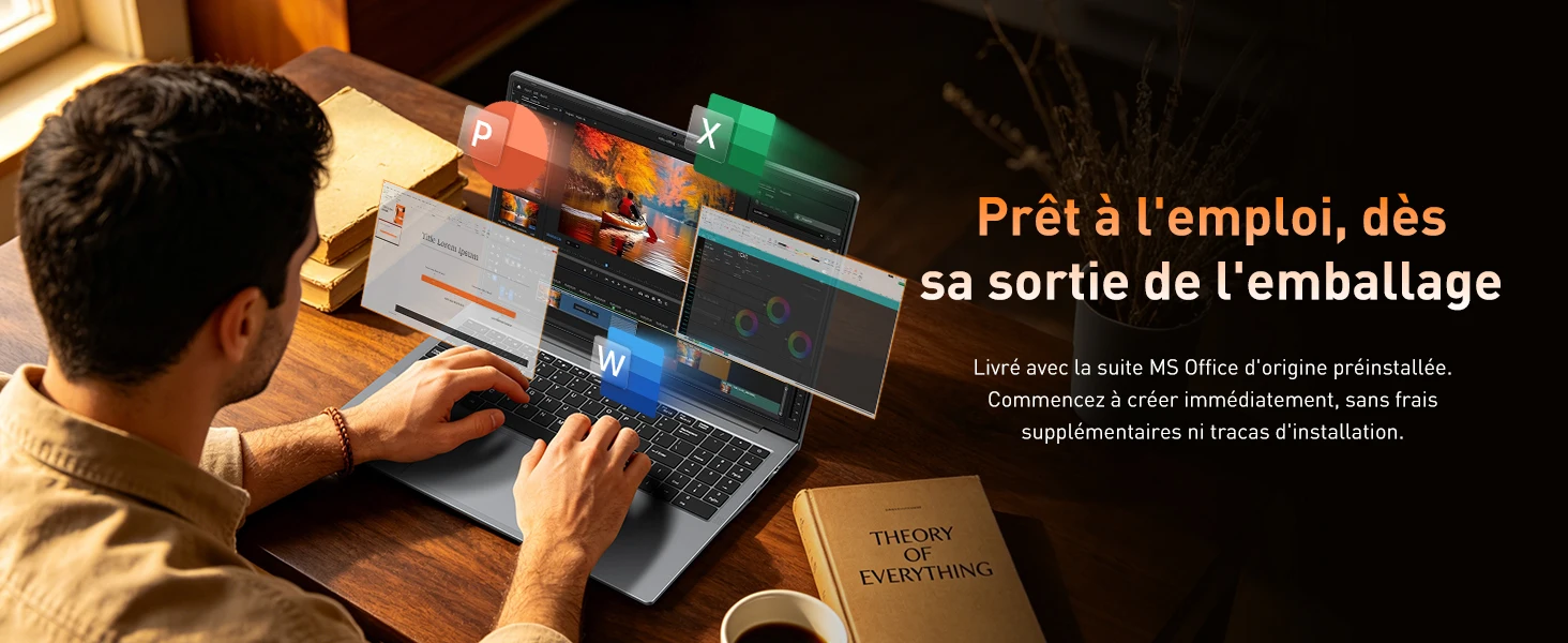 HYPERSTRIX 16" Core I5 Laptop, 16GB RAM, 512GB SSD, MS Office 2024, IPS(1920 * 1200) 16:10 Display, Win 11 Pro Notebook Computer with BT5.0 Wi-Fi, 3*USB A, HDMI, RJ45, Backlit Keyboard, Space Grey