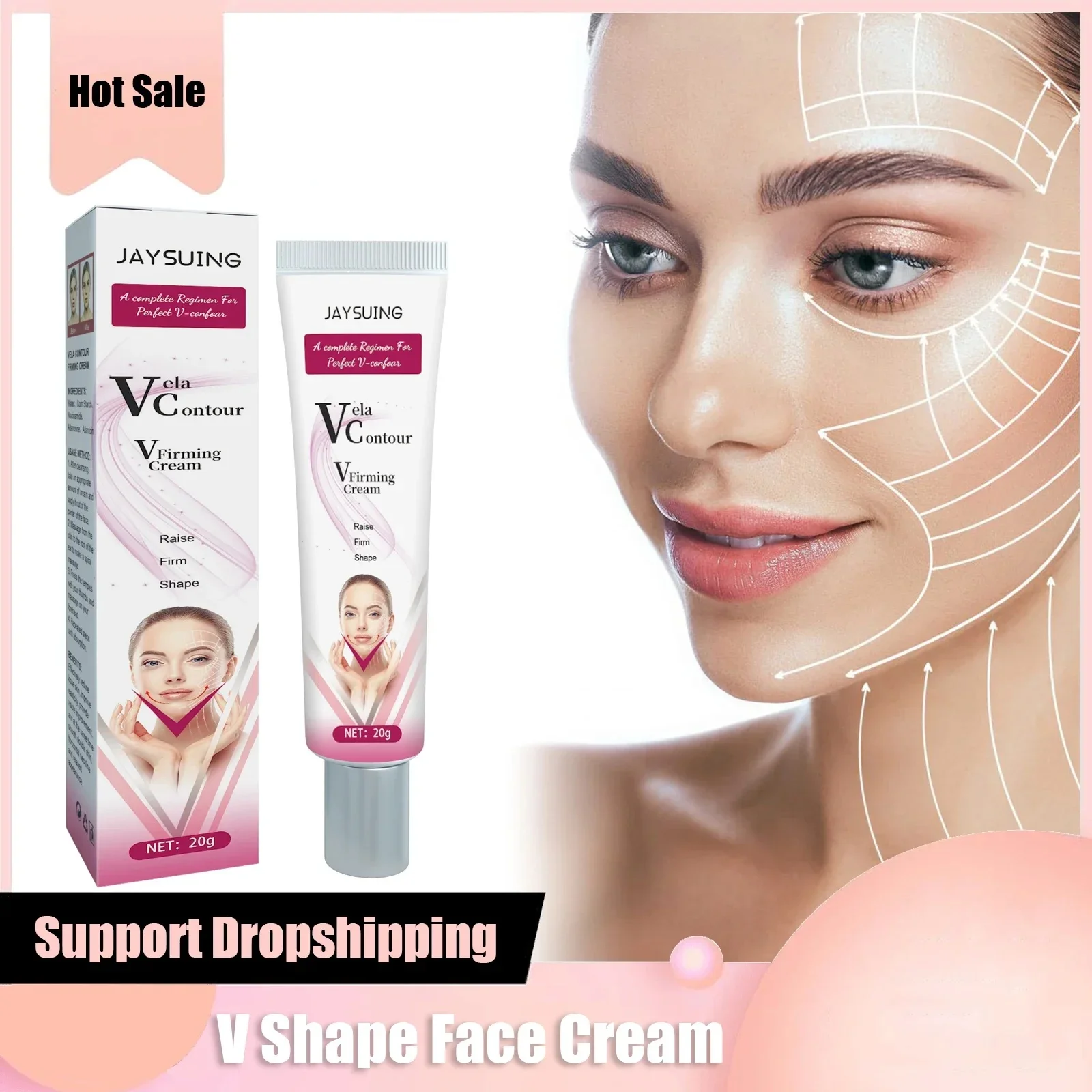 

V-Shaped Face Cream Removal Wrinkles Double Chin Fade Fine Lines Tighten Improve Sagging Skin Lifting Firming Anti Agi-ng Cream