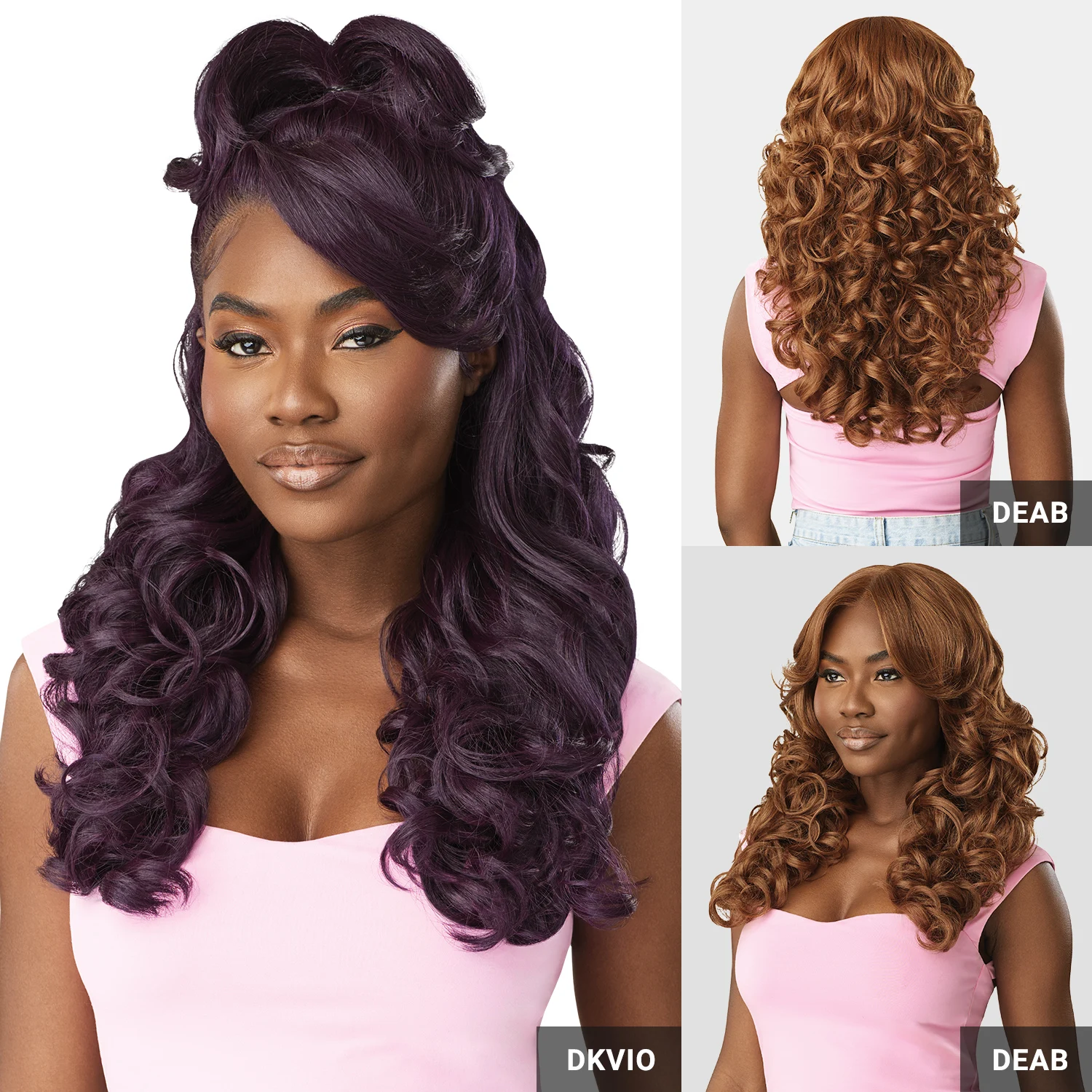 Outre HD Lace Frontal Peruca Sintética Linha Fina Perfeita Sem Cola Y-Part Swoop Série Y-Part 204