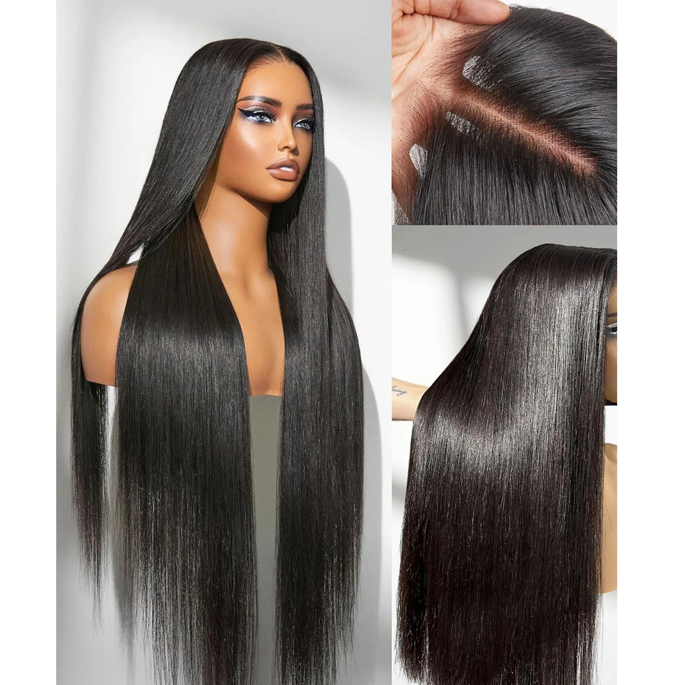 40 42 Inch Bone Straight Human Hair Wigs 13x4 13x6 HD Lace Frontal Wigs