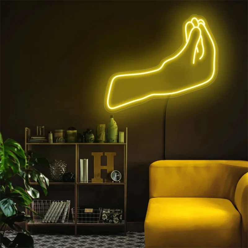 Italian hand neon sign, Italian hand led sign, Gesture neon sign, Hand neon sign, Italian hand sign, Italian hand decor