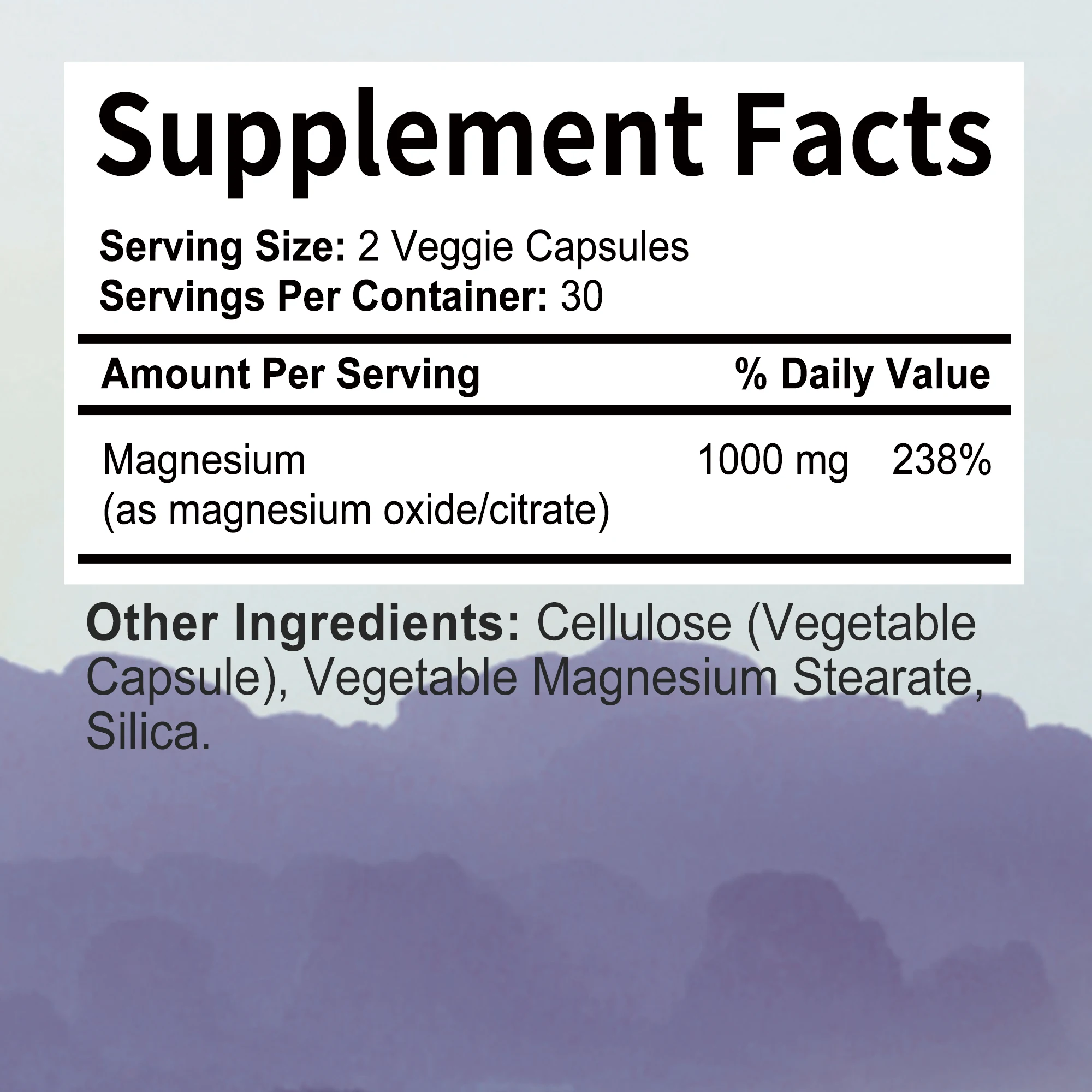 Magnesium sitrat 1000 mg-suplemen makanan untuk dukungan otot, saraf, tulang dan jantung-60 Kapsul