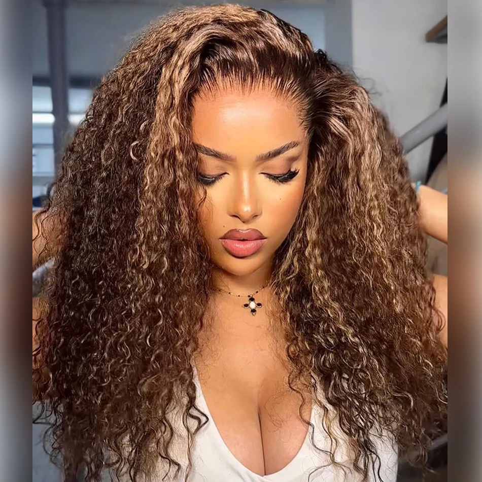 

Highlight Wig Human Hair Ombre Hd Lace Wig 13x6 Deep Curly Lace Frontal Human Hair Wig Бразильские 13x4 Water Wave Парики для женщин