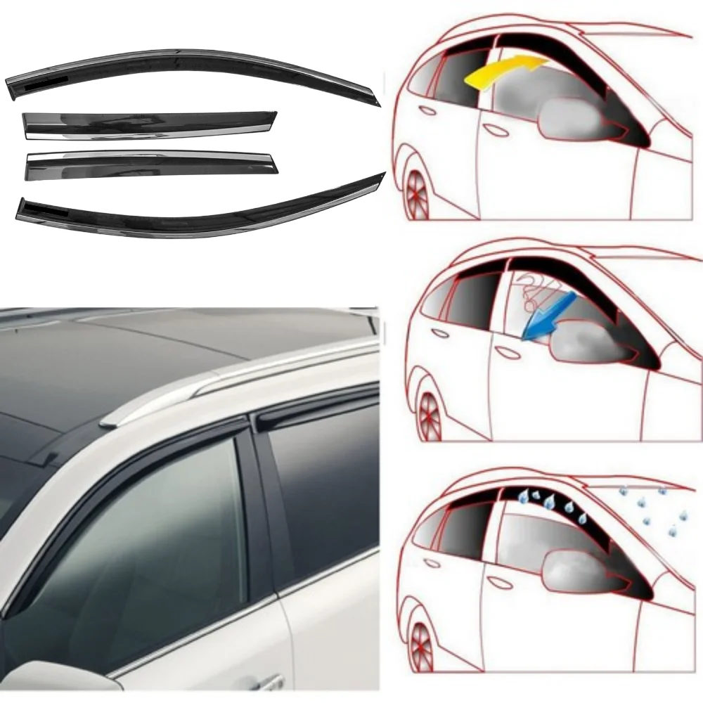 Per Fiat Egea Chrome windbreaker 4 pezzi 2016-2020 protezione antipioggia per auto spedizione veloce di alta qualità-spedizione gratuita