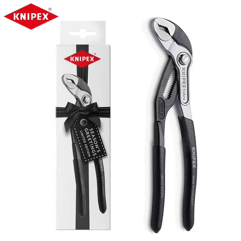 KNIPEX 87 99 180 S01 Cobra High-Tech Water Pump Pliers 180mm Bi-Colour Xmas White Box