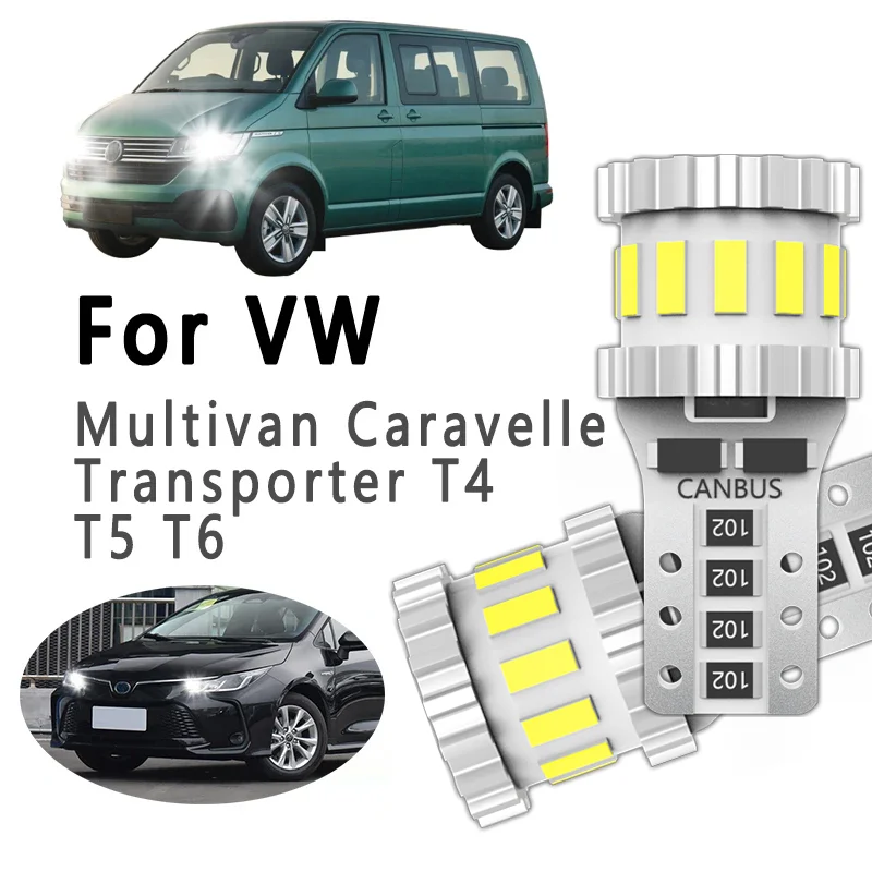 2Pcs T10 Car LED Bulbs Interior Parking Lamp For Volkswagen VW Multivan T4 T5 T6 Caravelle Transporter Clearance Lights 6000K