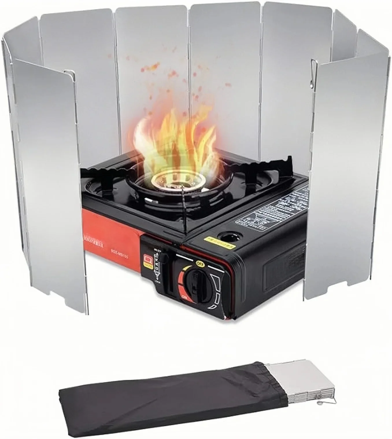 8/10/12/14/16 Platen Kachel Voorruit Aluminium Kachel Windscherm Met Trekkoord Tas Voor Camping Brander Winddicht Scherm - afbeelding 2