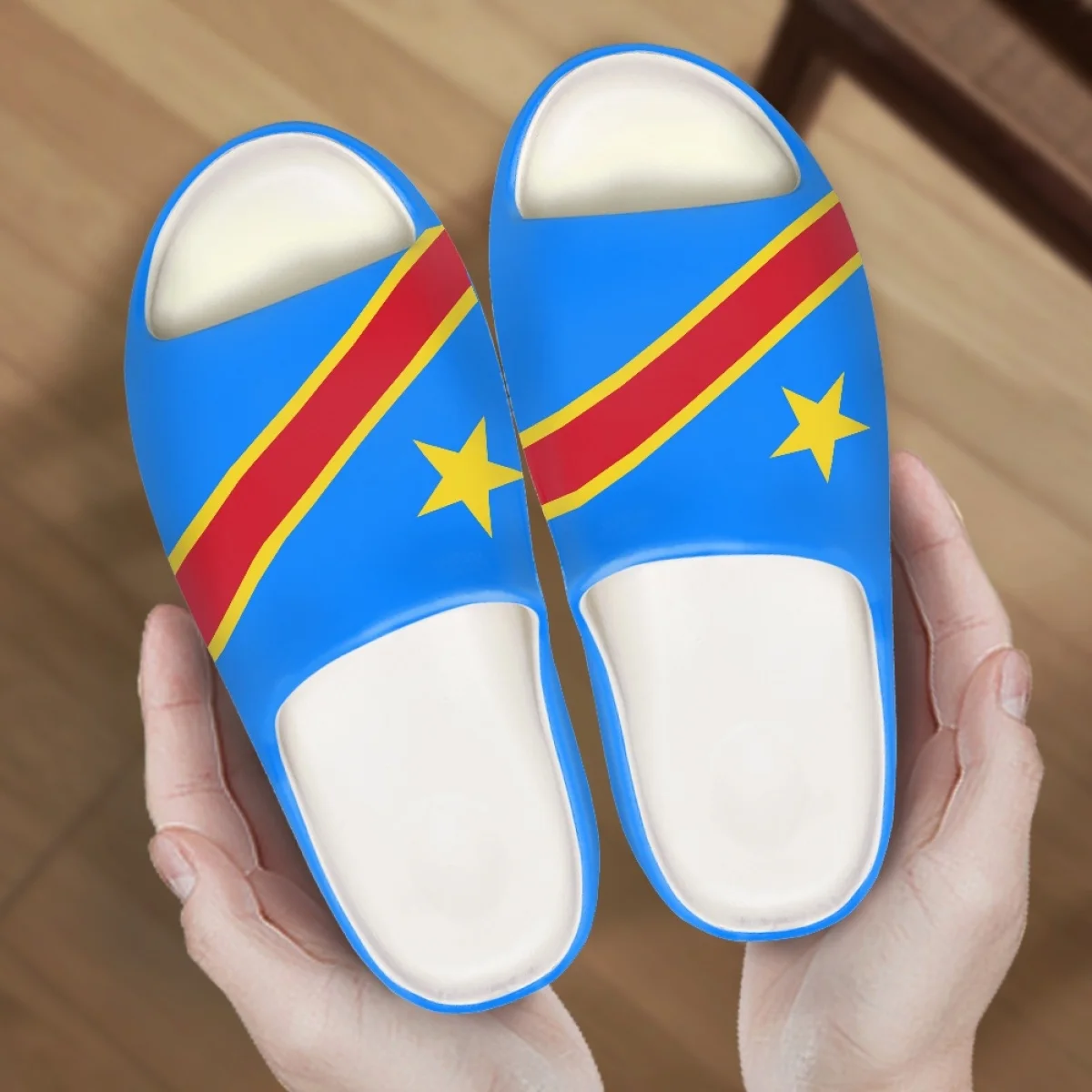 Slippers for Woman Men Congo Country Flag Print Anti-slip Anti-Odor House Shoes Cushion Comfortable to Wear Flip Flops Hot Sales