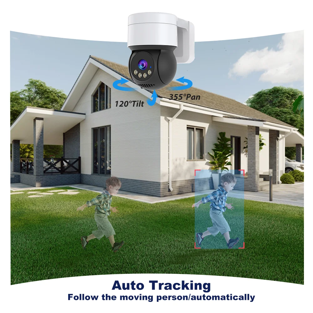 Anpviz 8MP 3.6mm Lens 2.4/5G WIFI Hybrid Light Auto Tracking Human Vehicle Detection Mini PT  Dome Camera Dual Light Up to 30m