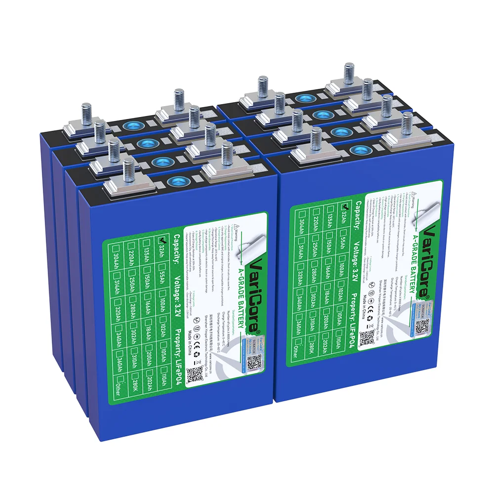 VariCore 16 Stück 3,2V 32Ah LiFePO4-Batterien 4S 12V 24V Lithium-Eisenphosphat-Akkupack für Solarenergie, Wohnmobile, Motorräder, Autos und Motorbatterien-Modifikationen