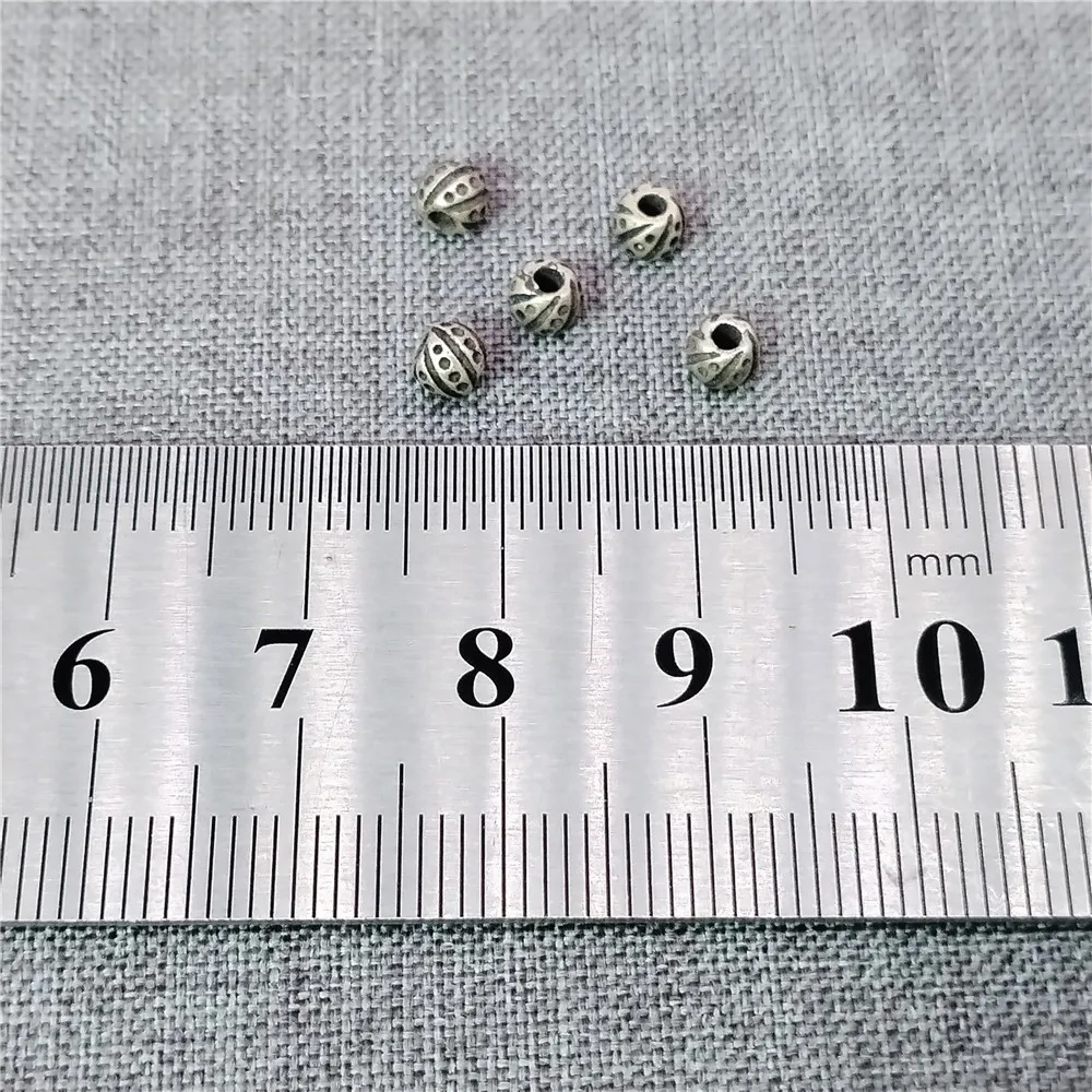 4 Pieces of 925 Sterling Silver Ladybug Beads Ladybird Spacer for Bracelet Necklace 4mm