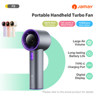 214g Portable Handheld Tubro Fan 199Gear Wind Speed LED Display Screen USB Rechargeable Portable Fan For Outdoor Camping 6000mAh