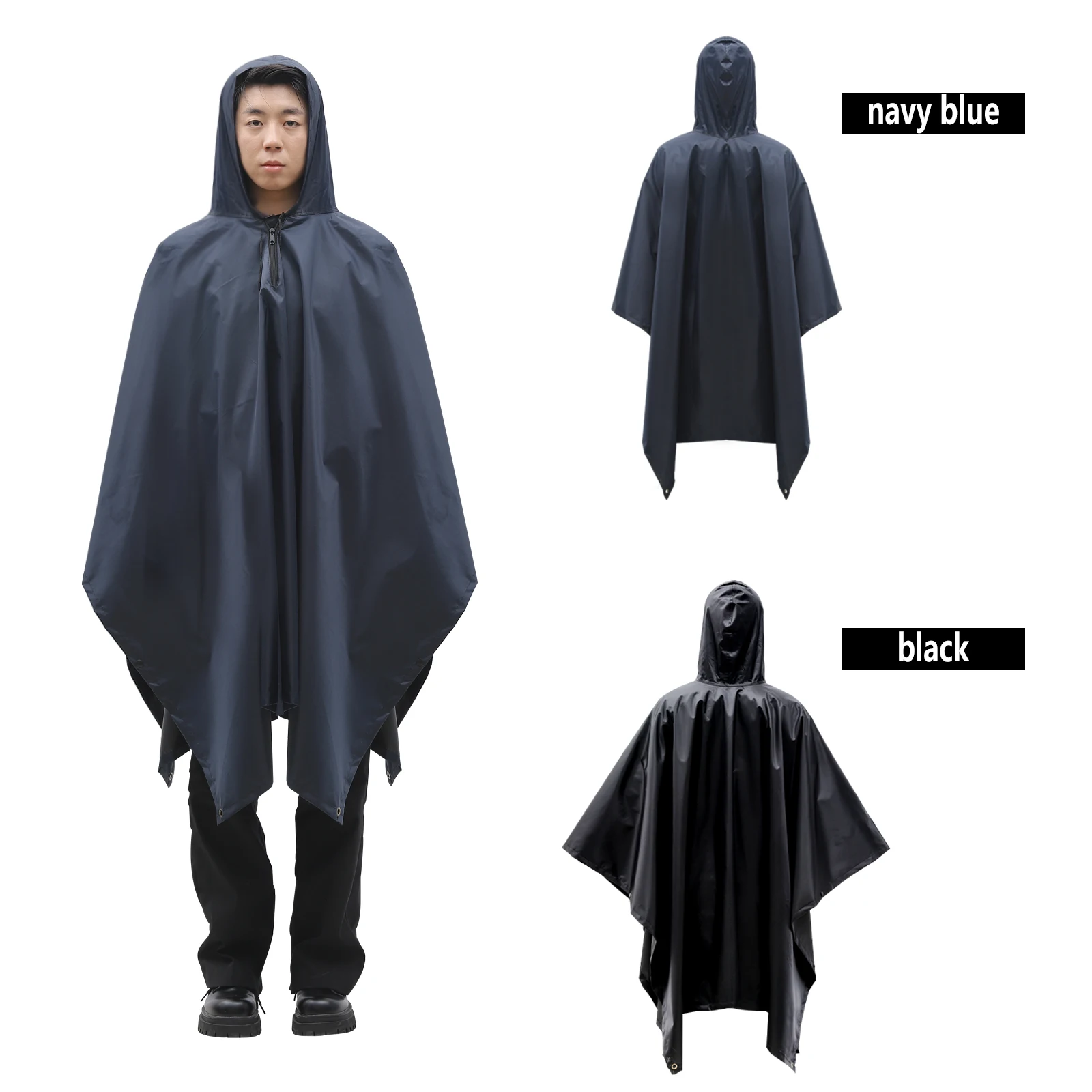 

Rain Poncho Waterproof Rain Cape Adults Men Women Outdoor Hiking Cycling 3-in-1 Multifunctional Tent Tarp Picnic Mat Foldable