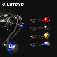 LETOYO carbon fiber reel handle baitcasting reel knob for daiwa kastking ryobi rapala PENN Abu Garcia Fishing reels accessories