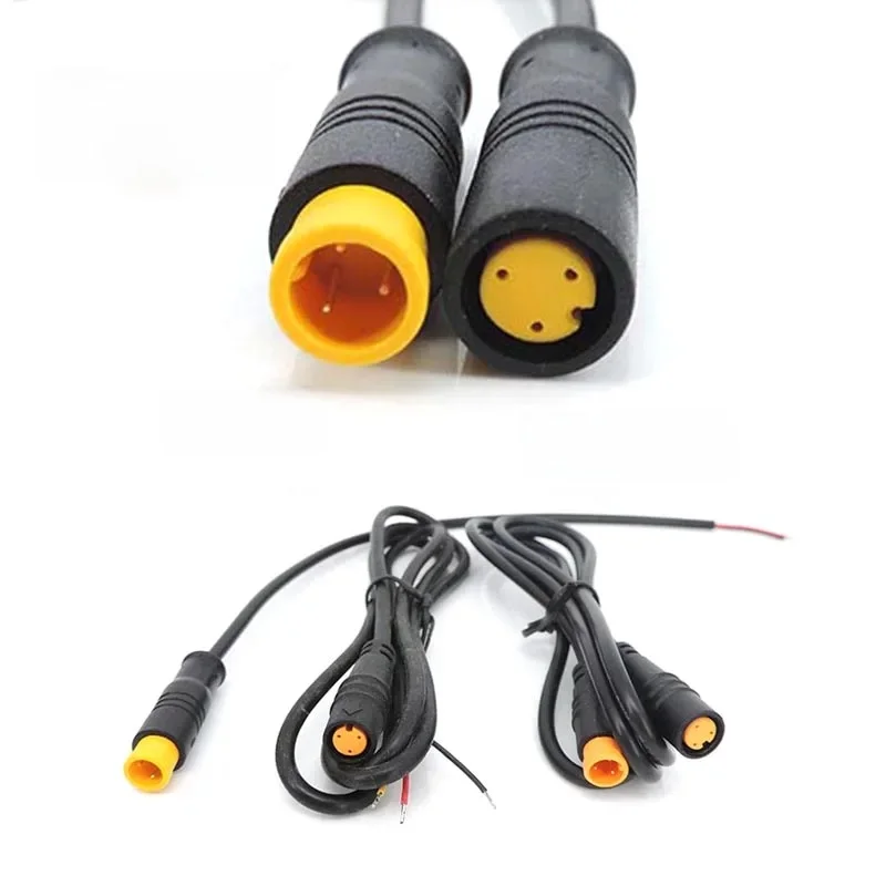 AliExpress QvvCev M8 waterproof 3 Pin Electric Bicycle Joint Plug male female 3pin Connector eblike Scooter Brake Cable 24awg 28awg M20