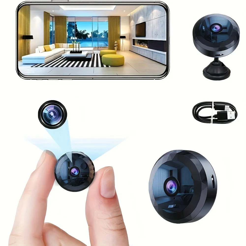 Bateria Recarregável, Fácil de Montar, App Controlado, WiFi, Mini Câmera de Segurança Sem Fio com