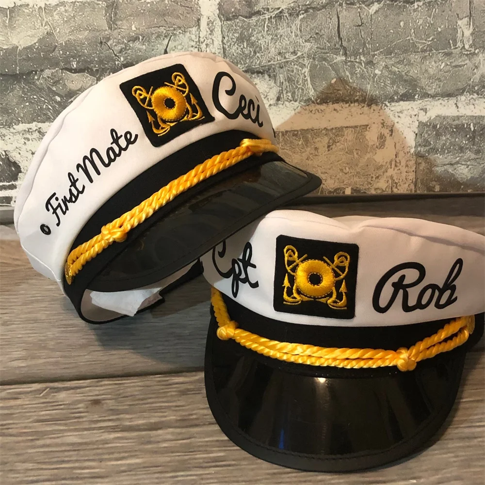 Nautical Captain's Hat, gift for new boat owner, captain hat, first mate hat, skipper, yacht - sailor bachelor hat, nautical gif