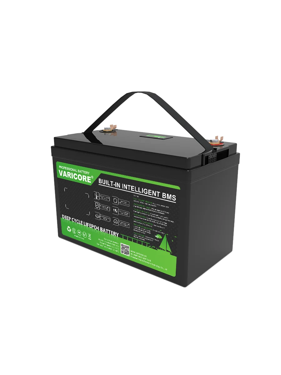 12V 100Ah LiFePO4 Batterie mit integriertem BMS, Lithium-Eisenphosphat für Solaranlagen, Wohnmobile, Boote, Off-Grid-Energiespeicher, wiederaufladbare Deep-Cycle-Batterie