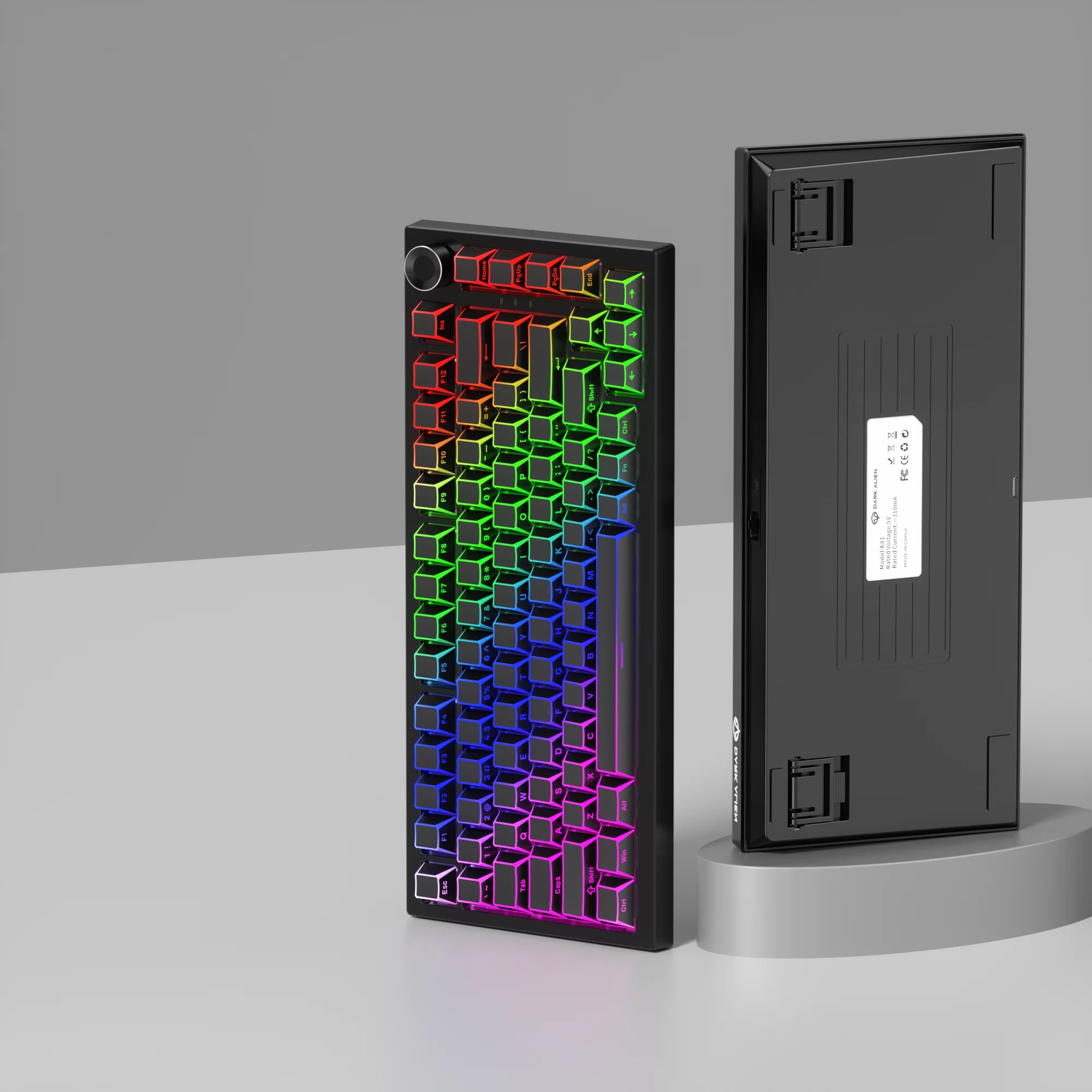 97-Key Black Gradient Side-Printed PBT Keycap Set – OEM Profile, Heat-Stamped Process
