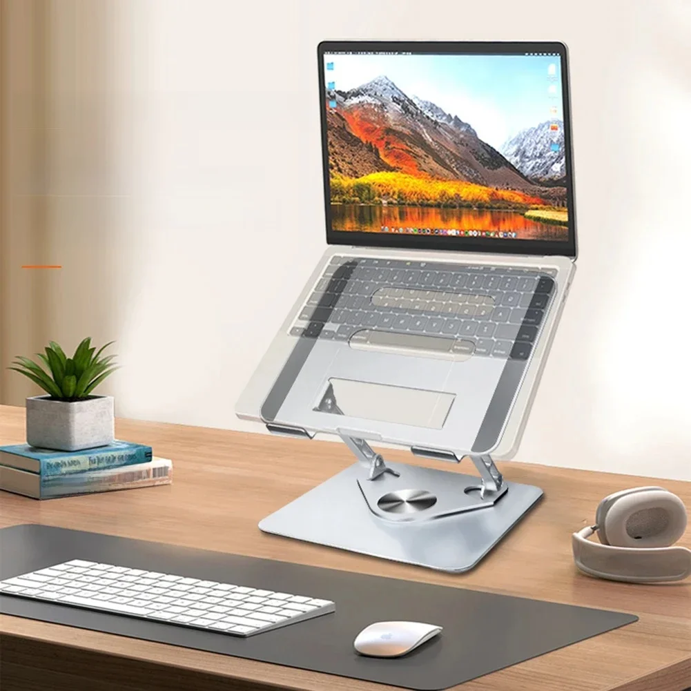 Stojak na tablet 360° °   Obrotowy składany uchwyt na notebooka z wydrążonym uchwytem na biurko do telefonu iPad Xiaomi Laptop poniżej 17 cali — zdjęcie 2