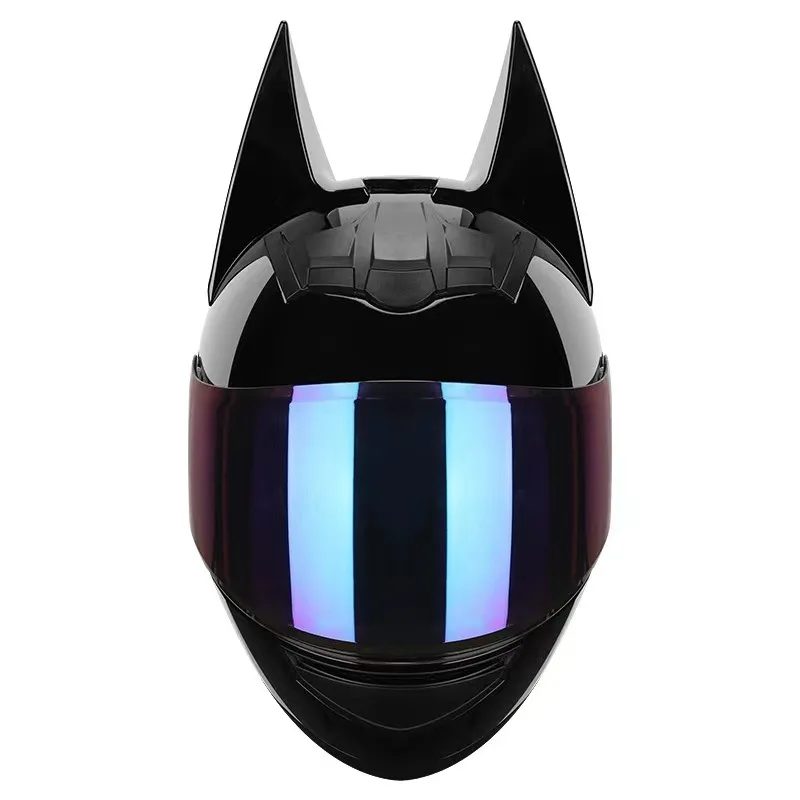 

Cool Cat Ear Knight Full Face Motorcycle Helmets Personality Electric Scootert Summer Men and Women Racing Couple DOT Certified