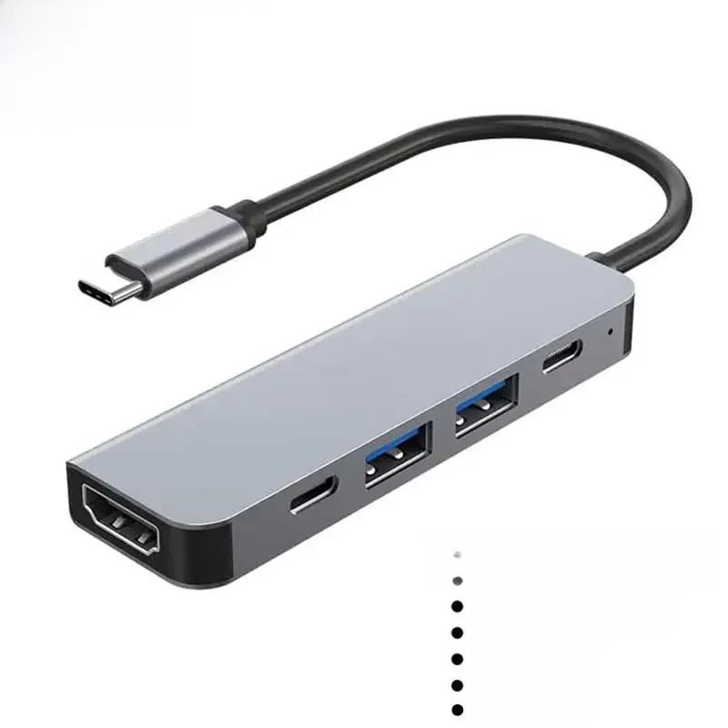 USB C Hub Multi port Adapter 5 in 1 mit HDMI 4k Typec 3,0 Ports und 100W Power Delivery Qianji Hub 5