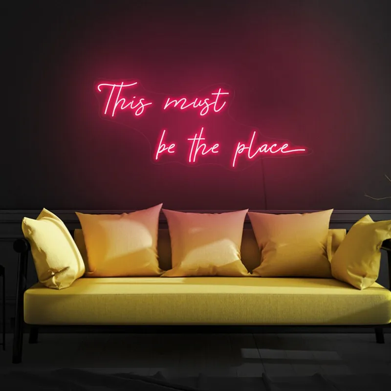 This Must Be The Place Neon Sign Room Decor Neon Sign, Neon sign Bedroom, Led Neon Light Sign for Wall, Business Neon Sign