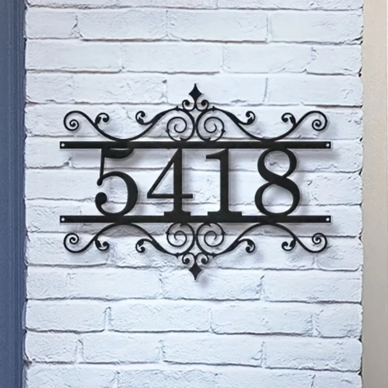 Custom Metal Address Sign with Name/Number, Vintage Entrance Decor, for Rooms/Farm/Mailbox/Housewarming Gift, Outdoor/Indoor Use
