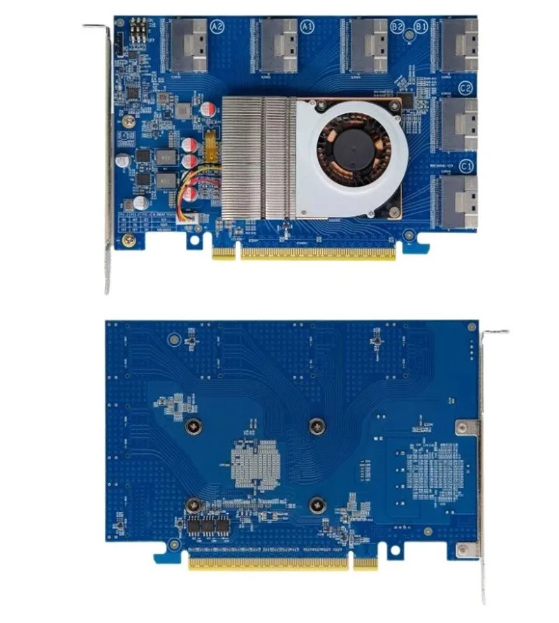 PEX88096 PLX88096 expansion card PCIe 4.0 x16+3 * SFF-8654 X16 conversion graphics card