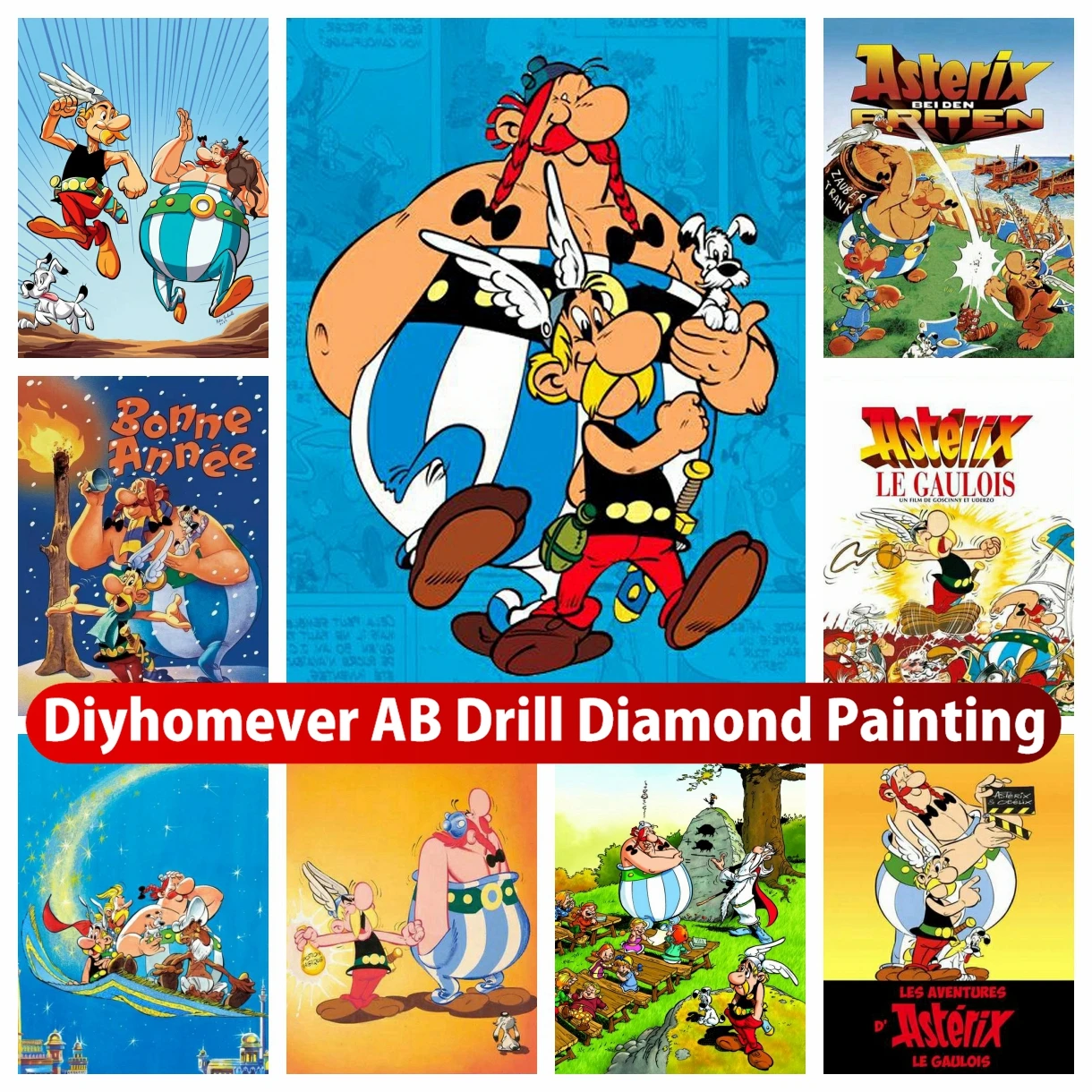 

AB Diamond Painting Asterix France Classic Comic Full Drill Cross Stitch Anime Mosaic Embroidery Home Decor For Children's Room