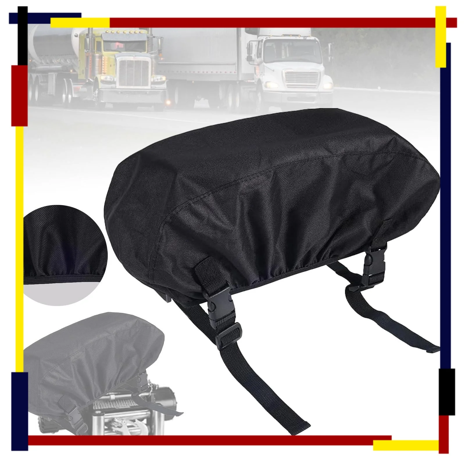 Car Winch Cover Easy to Use 210D Oxford Cloth Waterproof Winches Accessories Dustproof Soft Winch Cover Winch Protection Cover