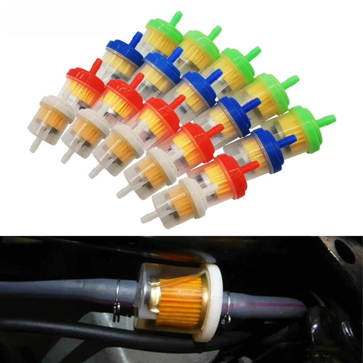AliExpress XCMT 1/3/5/10pcs Professional Universal Gasoline Gas Fuel Gasoline Oil Filter for Motorcycle Moped Scooter Dirt Bike ATV Accessories