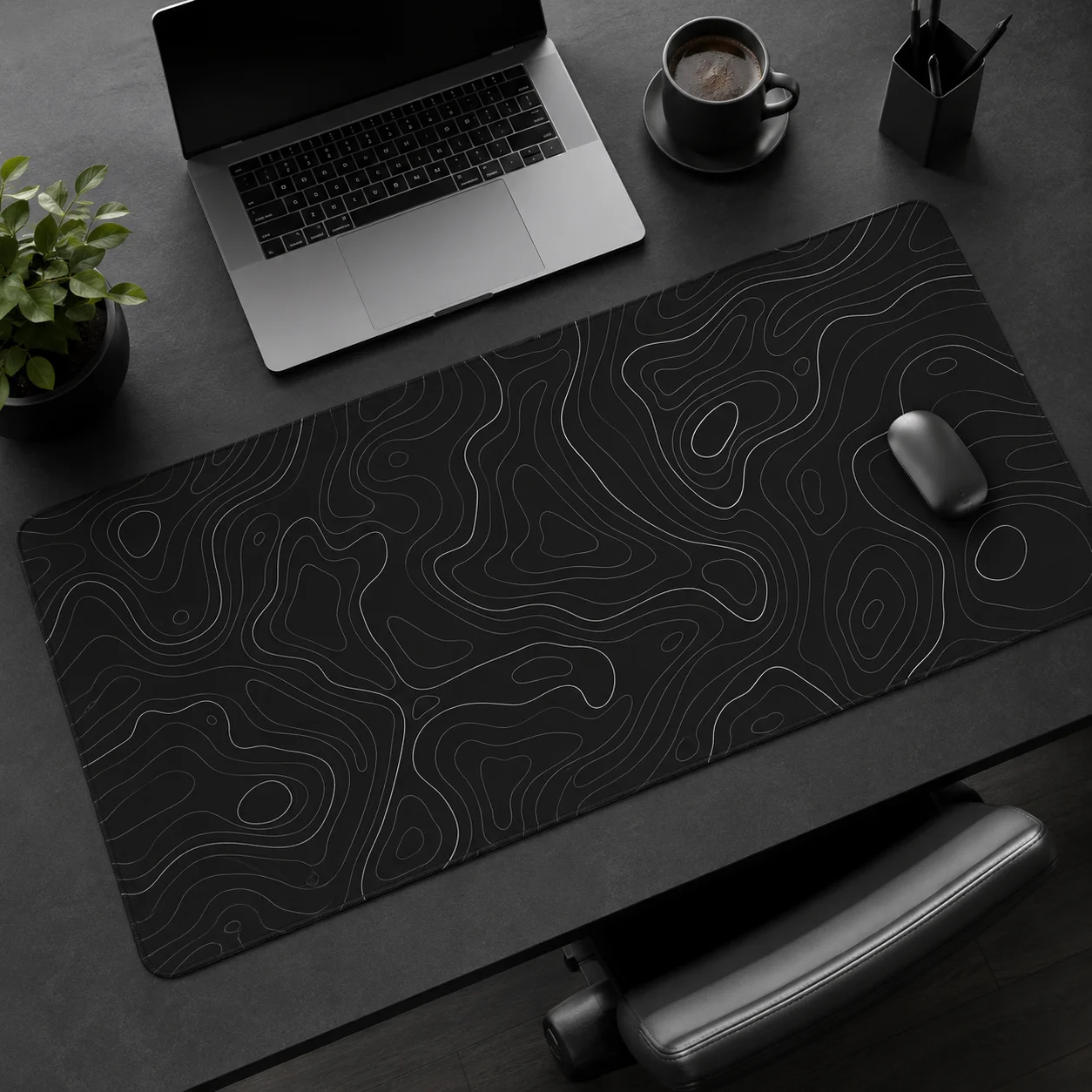 Black Contour Lines Mouse Pad Gamer printon demand Computer HD Mousepad XXL Desk Mats Non-Slip Natural Rubber PC Mouse Mats