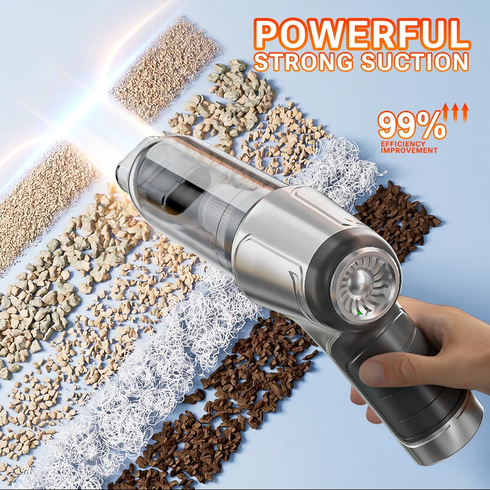 SZUK Portable Car Vacuum Cleaner 15000PA Powerful Cordless Cleaning Machine Wireless Handheld Strong Suction Mini Vacuum Cleaner
