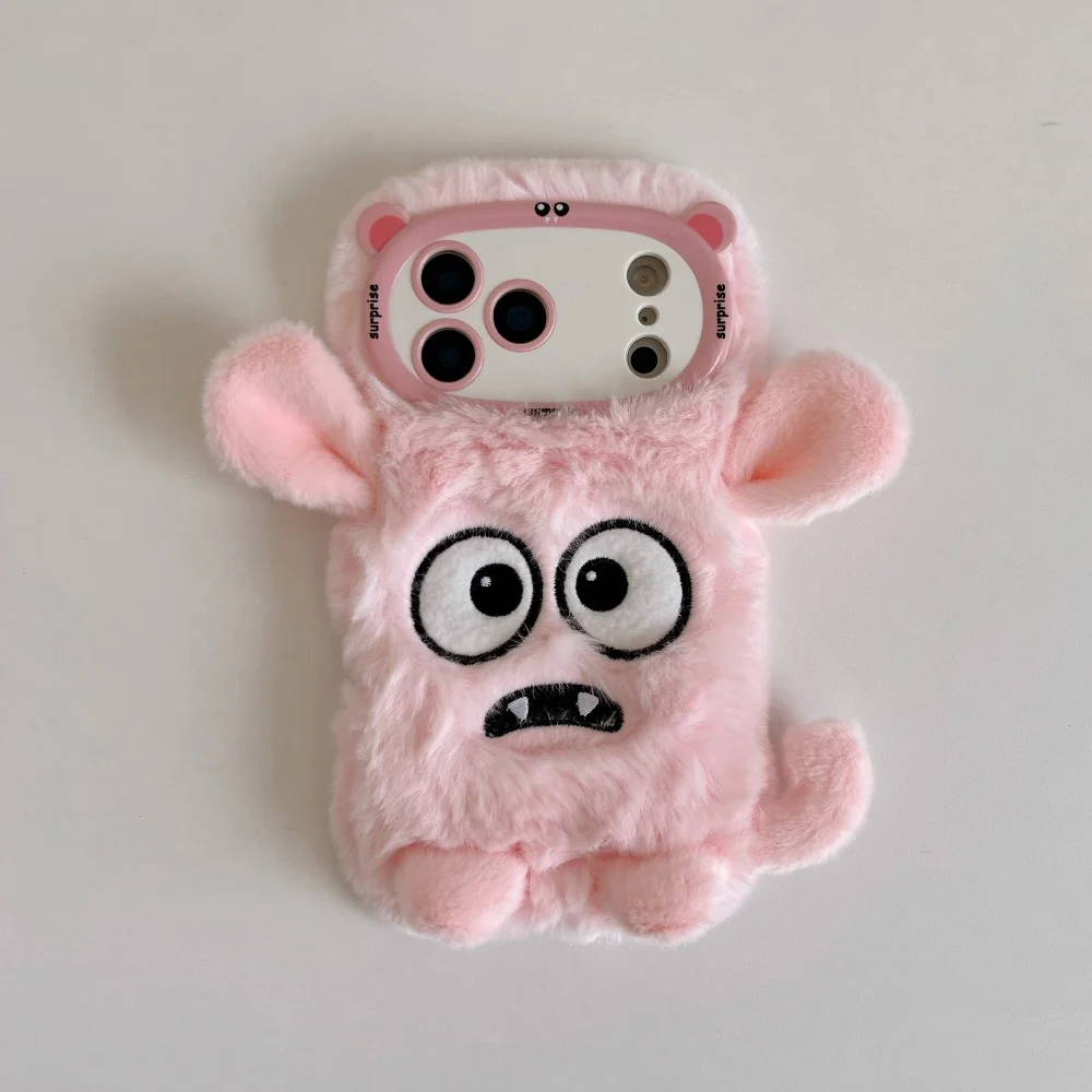 

Pink big-eyed mobile phone case suitable for iPhone 1413 15 1617 Pro Fundas 17max Korean INS fashion shockproof protective case