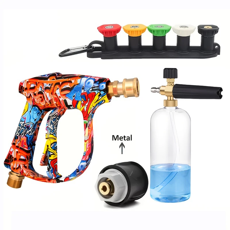 

Пистолет для мойки высокого давления — быстроразъемное соединение 1/4 дюйма для Karcher K2-K7/Lavor/Bosch, эргономичная ручка для очистки автомобиля/подъездной дорожки/патио