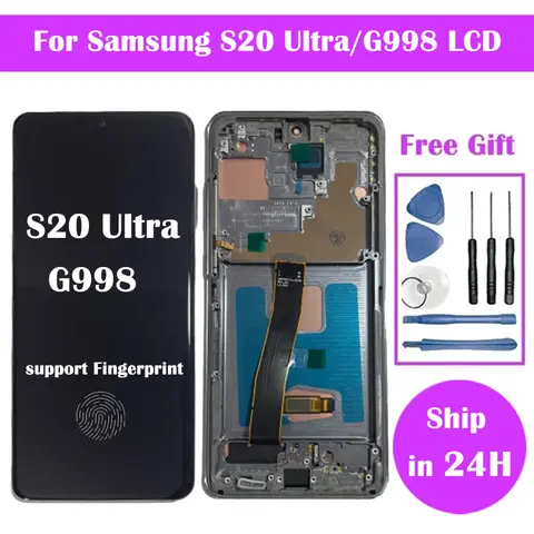 Super Amoled Pantalla For Samsung S20 Ultra Screen Replacement G988 G988B/DS LCD Display Touch Screen Digitizer Assembly