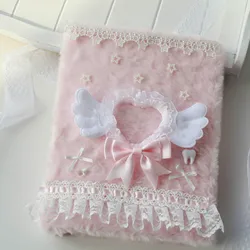 Lace Kpop Card Binder A5 80 Sheet Photocard Album Toploader Furry Pink Kawaii Sweet Heart Idol Gift School Stationery  Hand Made