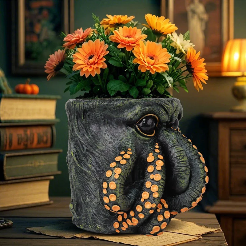 Monster Octopus Tentacle Resin Flower Pot Weird Sea Creature Succulent Planter Indoor Outdoor Garden Home Decor Ornament