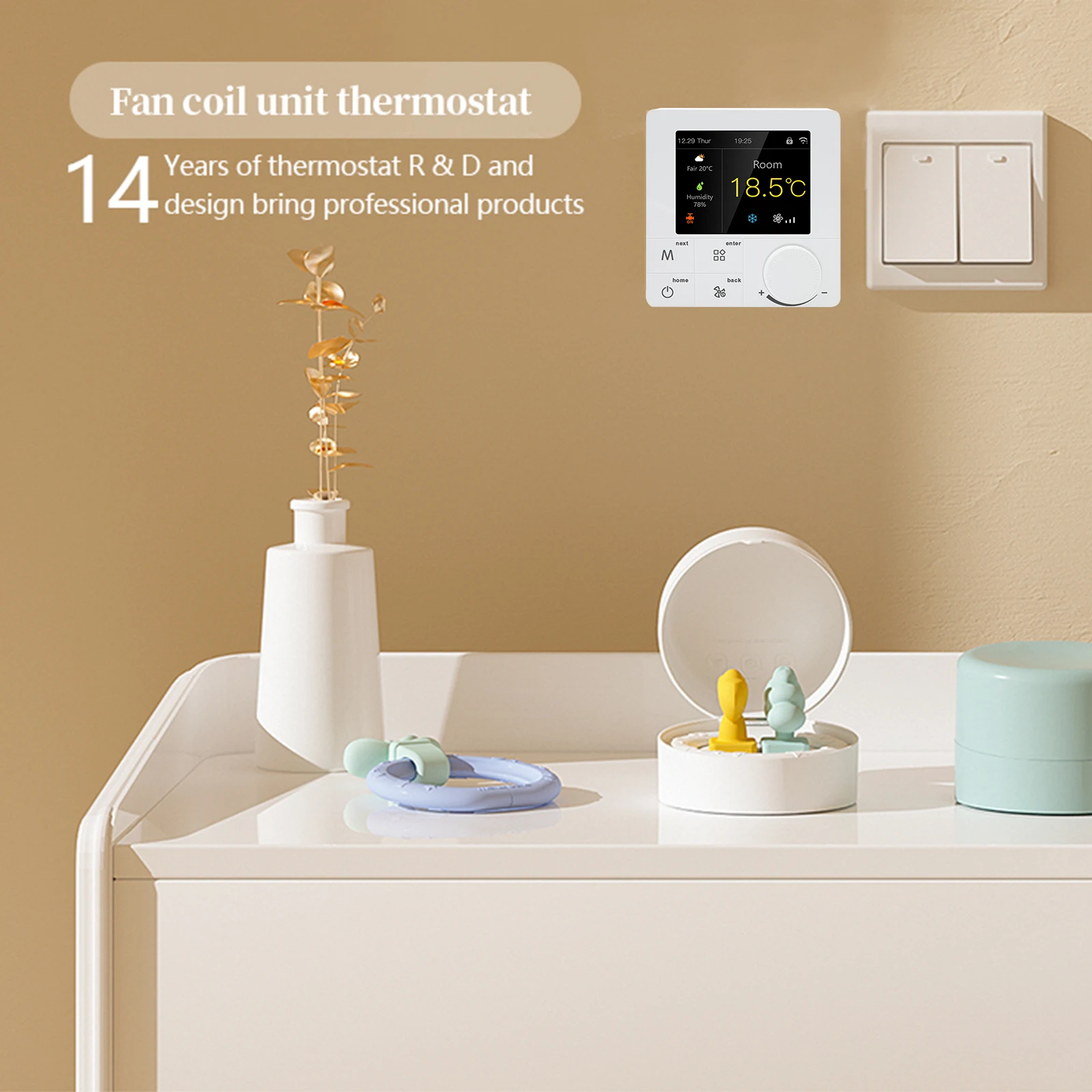 Imagem -02 - Qiumi-smart Wifi Color Knob Termostato Controlador de Temperatura de ar Condicionado Funciona com Alexa Google Home