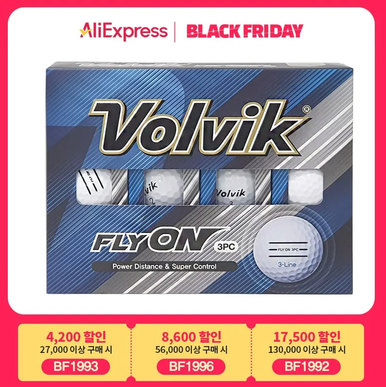 Volvic fly-on 3-Piece 3-line Golf Ball 12 pieces